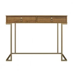 Hailey 41.6 in. Walnut Rectangular Writing Desk with 2 Drawers by Ameriwood Home