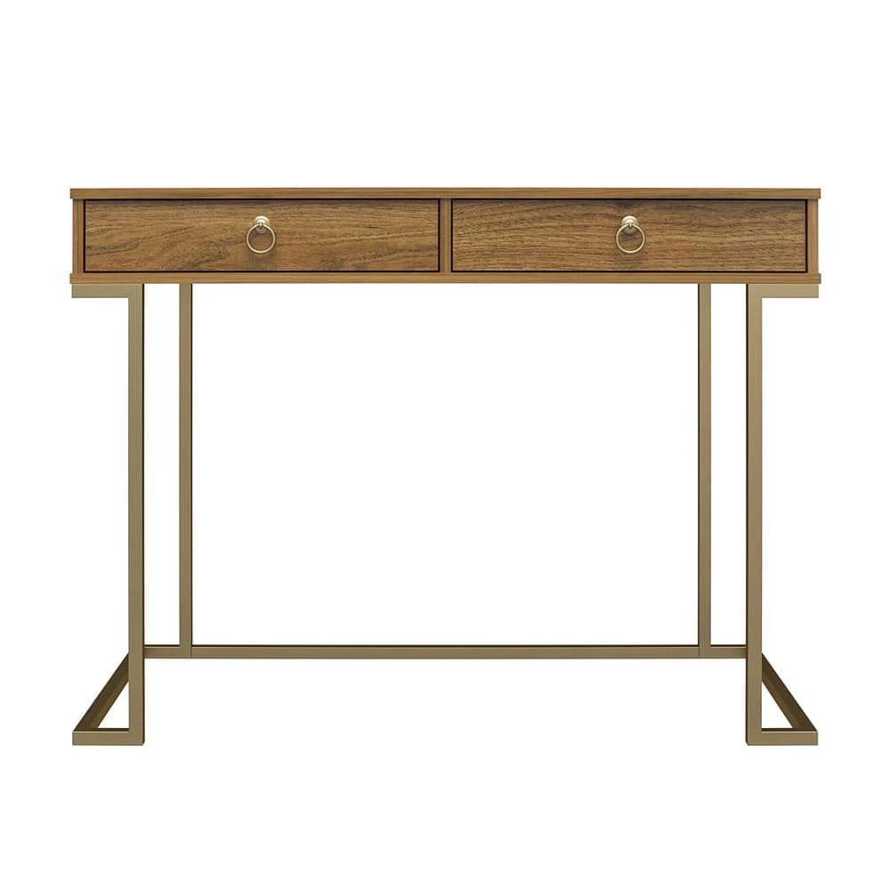 Hailey 41.6 in. Walnut Rectangular Writing Desk with 2 Drawers by Ameriwood Home 1 Hailey 41.6 in. Walnut Rectangular Writing Desk with 2 Drawers by Ameriwood Home