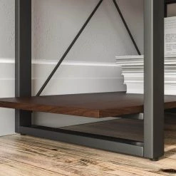 Merge 69 in. Walnut Five Shelf Bookcase by HOMESTYLES -Deals HOMESTYLES Store walnut homestyles bookcases bookshelves 5450 75 44 1000