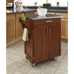 Cuisine Cart Warm Oak Kitchen Cart with Stainless Top by HOMESTYLES 7 Cuisine Cart Warm Oak Kitchen Cart with Stainless Top by HOMESTYLES -Deals HOMESTYLES Store warm oak with stainless top homestyles kitchen carts 9001 0062 31 1000
