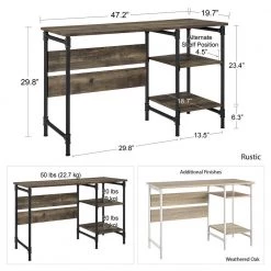 47 in. Rectangular Weathered Oak Executive Desk by Ameriwood Home -Deals HOMESTYLES Store weathered oak ameriwood home executive desks hd01336 44 1000
