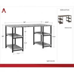 Yellowstone 54 in. Writing Desk Weathered Oak by Ameriwood Home -Deals HOMESTYLES Store weathered oak ameriwood home writing desks hd29515 4f 1000
