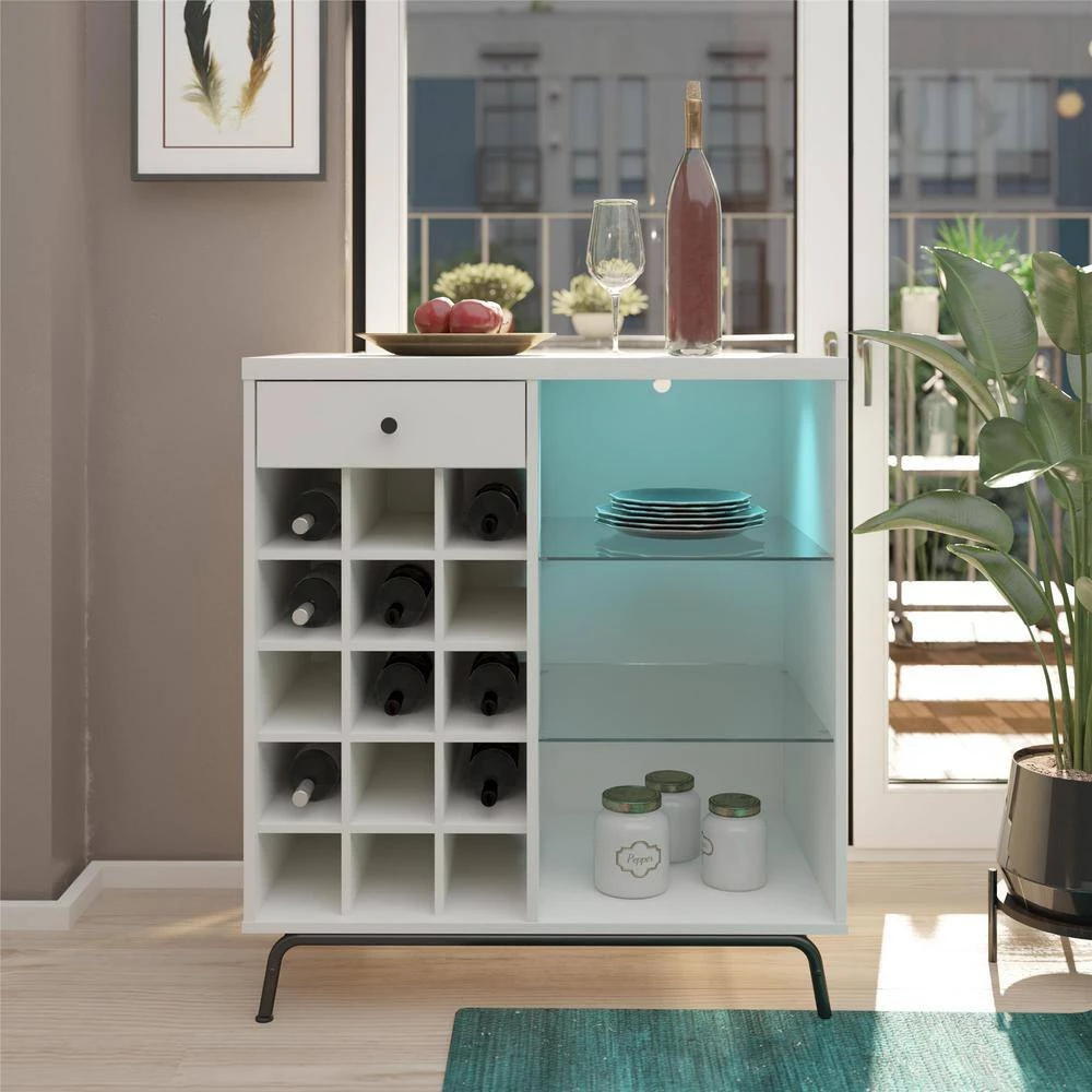 Kuna White Bar Cabinet by Ameriwood Home 12 Kuna White Bar Cabinet by Ameriwood Home - Image 12