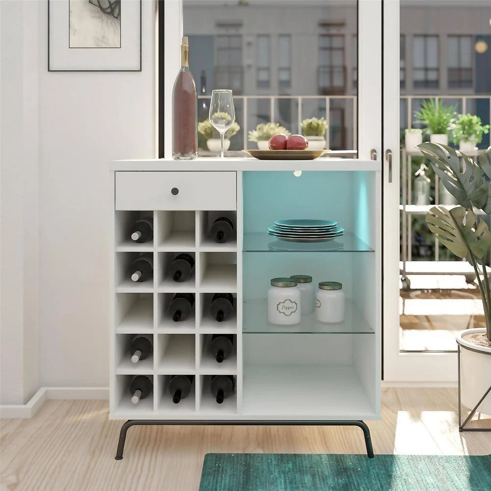 Kuna White Bar Cabinet by Ameriwood Home 7 Kuna White Bar Cabinet by Ameriwood Home - Image 7