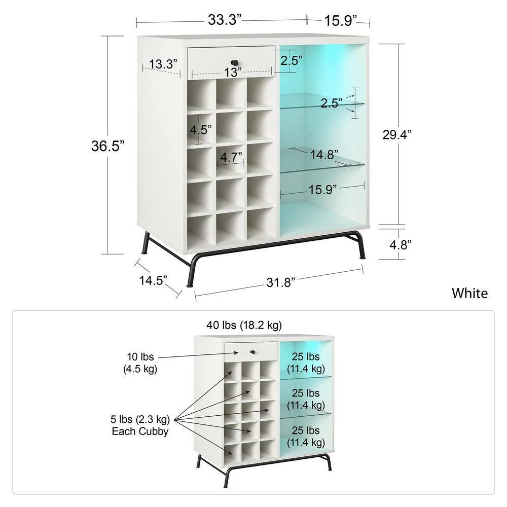 Kuna White Bar Cabinet by Ameriwood Home 10 Kuna White Bar Cabinet by Ameriwood Home - Image 10