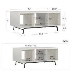 Kuna 23.5 in. White Rectangular Particleboard Coffee Table with 4-Shelves by Ameriwood Home -Deals HOMESTYLES Store white ameriwood home coffee tables hd00240 1f 1000