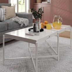 Merchiston Coffee Table with Removable Tray Top, White by Ameriwood Home -Deals HOMESTYLES Store white ameriwood home coffee tables hd01614 4f 1000