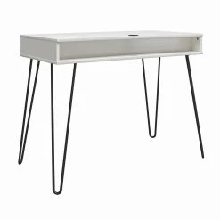 Joshua 40.5 in. Rectangular White Computer Desk with Storage by Ameriwood Home -Deals HOMESTYLES Store white ameriwood home computer desks de33704 76 1000