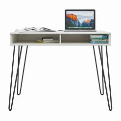 Joshua 40.5 in. Rectangular White Computer Desk with Storage by Ameriwood Home -Deals HOMESTYLES Store white ameriwood home computer desks de33704 c3 1000