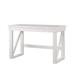Caryle 47.5 in. Rectangle White MDF Computer Desk with Drawer by Ameriwood Home