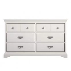 Malvern 6-Drawer in White Dresser (35.9 in. H x 59.2 in. W x 19.1 in. D) by Ameriwood Home