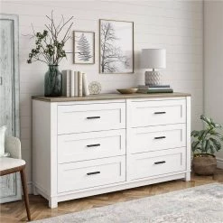 Fall River 6-Drawer White Dresser 32 in. H x 54 in. W x 15.75 in. D by Ameriwood Home 13 Fall River 6-Drawer White Dresser 32 in. H x 54 in. W x 15.75 in. D by Ameriwood Home -Deals HOMESTYLES Store white ameriwood home dressers hd73995 31 1000