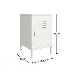 Bonanza 14.96 in. White Rectangular Metal Locker End Table by Ameriwood Home -Deals HOMESTYLES Store white ameriwood home end side tables de73944 40 1000