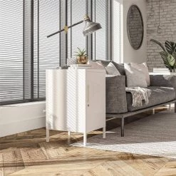 Bonanza 14.96 in. White Rectangular Metal Locker End Table by Ameriwood Home -Deals HOMESTYLES Store white ameriwood home end side tables de73944 c3 1000