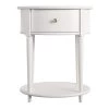 Abelia 21.6 White Round End Table with Drawer and Shelf by Ameriwood Home
