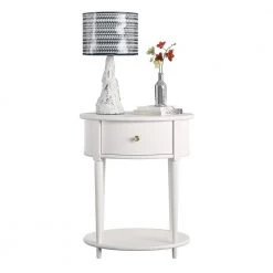 Abelia 21.6 White Round End Table with Drawer and Shelf by Ameriwood Home 16 Abelia 21.6 White Round End Table with Drawer and Shelf by Ameriwood Home -Deals HOMESTYLES Store white ameriwood home end side tables hd12622 c3 1000