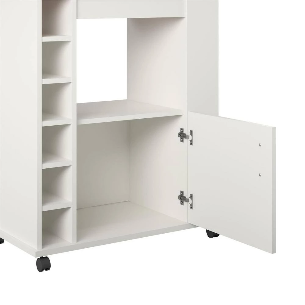 Harding White Kitchen Cart by Ameriwood Home 3 Harding White Kitchen Cart by Ameriwood Home - Image 3