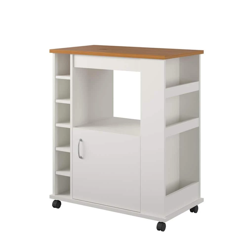 Harding White Kitchen Cart by Ameriwood Home 2 Harding White Kitchen Cart by Ameriwood Home - Image 2
