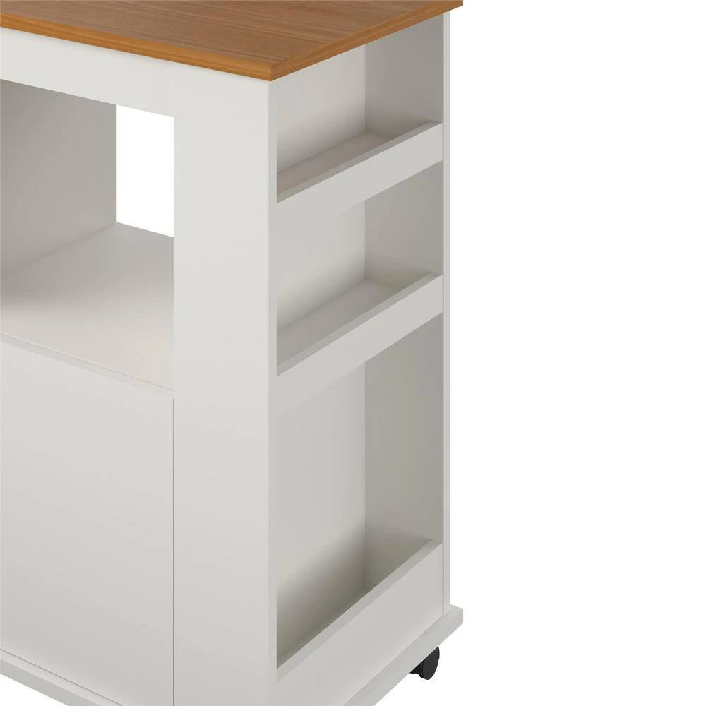 Harding White Kitchen Cart by Ameriwood Home 8 Harding White Kitchen Cart by Ameriwood Home - Image 8