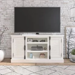 Heathrow 59 in. White TV Stand for TVs up to 65 in. by Ameriwood Home -Deals HOMESTYLES Store white ameriwood home tv stands hd70980 31 1000