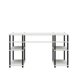 Crocker 55.12 in. White Double Pedestal Desk with Easy Assembly by Ameriwood Home -Deals HOMESTYLES Store white ameriwood home writing desks hd97517 66 1000