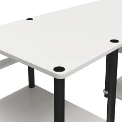 Crocker 55.12 in. White Double Pedestal Desk with Easy Assembly by Ameriwood Home -Deals HOMESTYLES Store white ameriwood home writing desks hd97517 77 1000