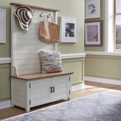 Portsmouth White and Oak Hall Tree by HOMESTYLES -Deals HOMESTYLES Store white and brown homestyles hall trees 5186 49 31 1000