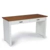 Portsmouth 54 in. W Rectangular White and Oak Wood 2-Drawer Writing Desk by HOMESTYLES