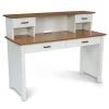 Portsmouth 54 in. W Rectangular Wood 4-Drawer White and Oak Writing Desk and Hutch by HOMESTYLES