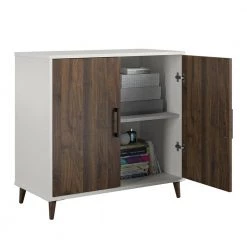 Swain White and Walnut Accent Cabinet by Ameriwood Home -Deals HOMESTYLES Store white and walnut ameriwood home accent cabinets hd31425 40 1000