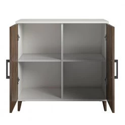 Swain White and Walnut Accent Cabinet by Ameriwood Home -Deals HOMESTYLES Store white and walnut ameriwood home accent cabinets hd31425 77 1000