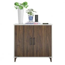 Swain White and Walnut Accent Cabinet by Ameriwood Home -Deals HOMESTYLES Store white and walnut ameriwood home accent cabinets hd31425 c3 1000