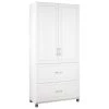 74 in. H x 36 in. W x 15 in. D Trailwinds White 2-Door/2-Drawer Freestanding Storage Cabinet by Ameriwood Home