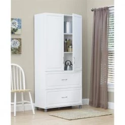 74 in. H x 36 in. W x 15 in. D Trailwinds White 2-Door/2-Drawer Freestanding Storage Cabinet by Ameriwood Home -Deals HOMESTYLES Store white finish ameriwood home accent cabinets hd40050 c3 1000