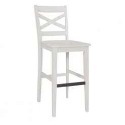 Seaside Lodge 30 in. White Bar Stool by HOMESTYLES