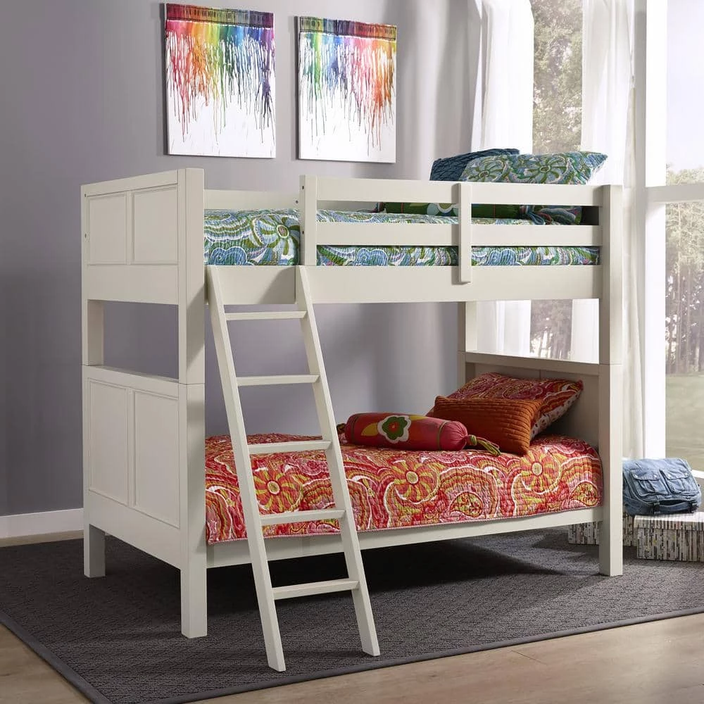 Naples Off White Twin Over Twin Bunk Bed by HOMESTYLES 5 Naples Off White Twin Over Twin Bunk Bed by HOMESTYLES - Image 5