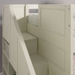 Naples Off White Twin Over Full Bunk Bed with Steps by HOMESTYLES -Deals HOMESTYLES Store white homestyles bunk beds 5530 56 76 1000