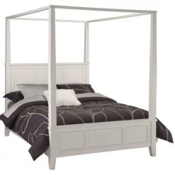 Naples White Queen Canopy Bed by HOMESTYLES