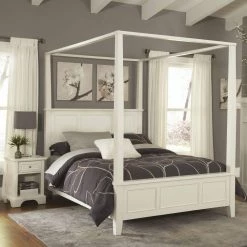 Naples White Queen Canopy Bed by HOMESTYLES -Deals HOMESTYLES Store white homestyles canopy beds 5530 510 c3 1000