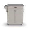 Cuisine Warm White Kitchen Cart with Salt and Pepper Gray Granite Top by HOMESTYLES
