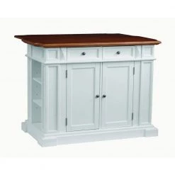 Americana White Kitchen Island With Drop Leaf by HOMESTYLES