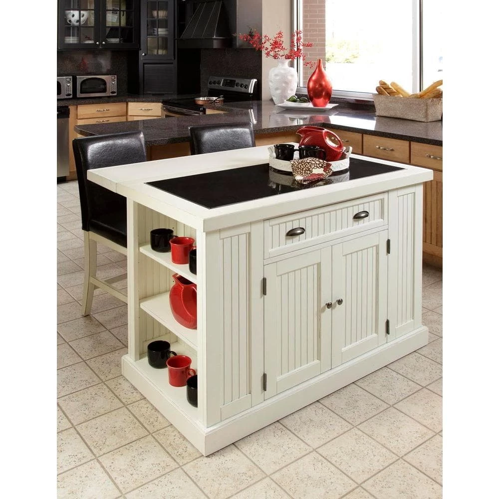Nantucket White Kitchen Island With Granite Top by HOMESTYLES 2 Nantucket White Kitchen Island With Granite Top by HOMESTYLES - Image 2