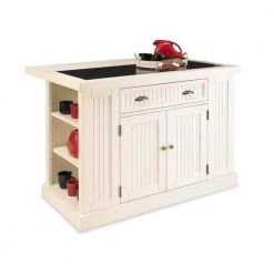 Nantucket White Kitchen Island With Granite Top by HOMESTYLES