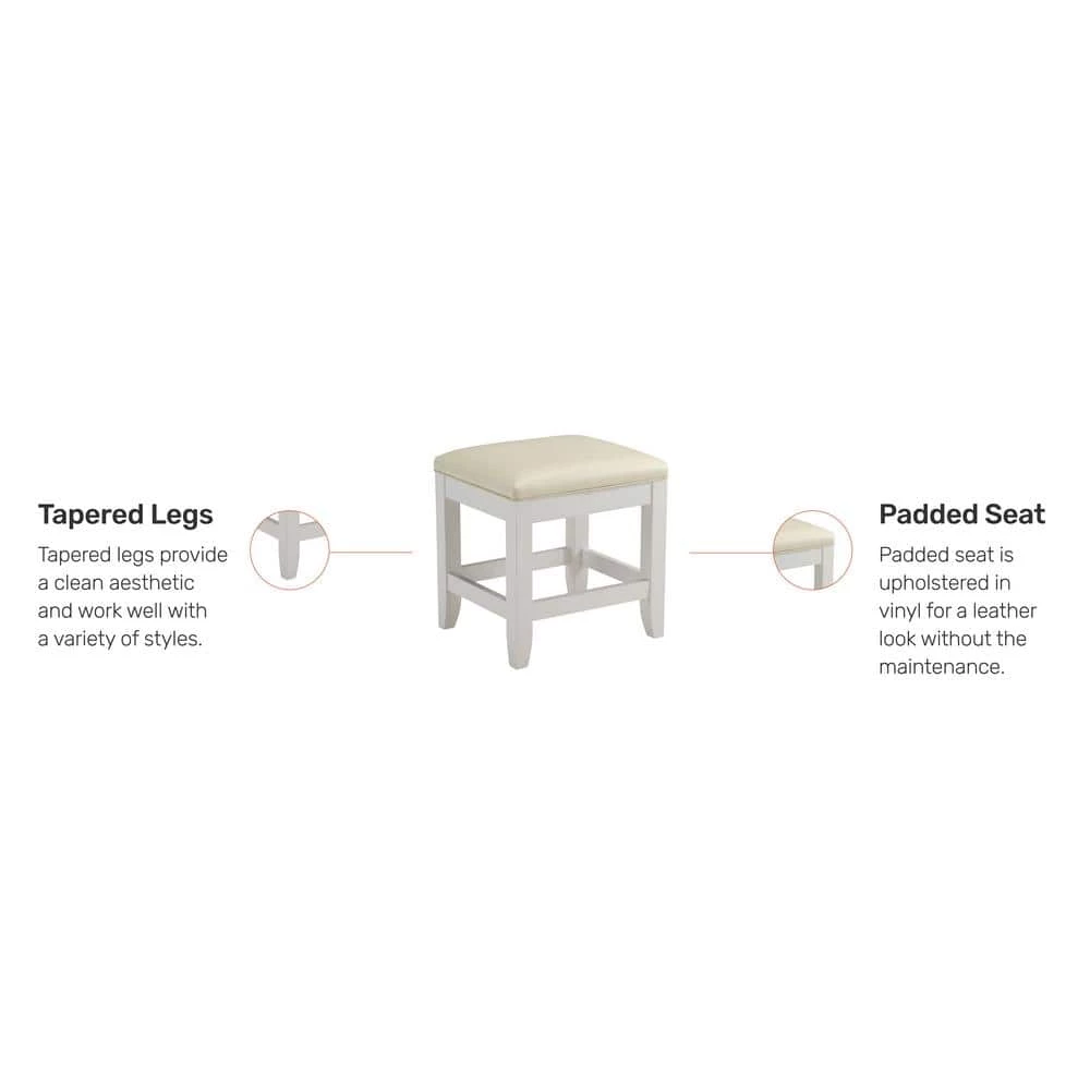 Naples White Vanity Bench by HOMESTYLES 3 Naples White Vanity Bench by HOMESTYLES - Image 3