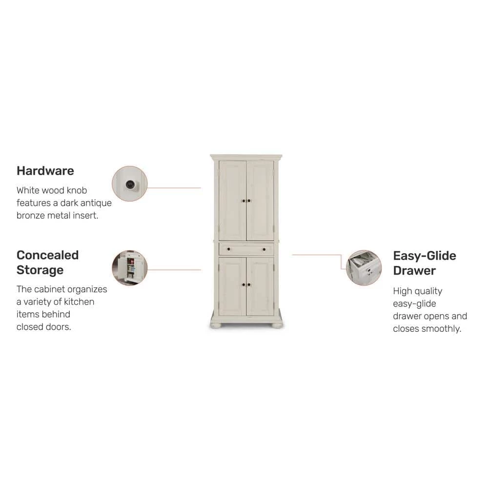 Dover White Kitchen Pantry by HOMESTYLES 4 Dover White Kitchen Pantry by HOMESTYLES - Image 4