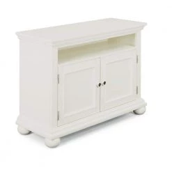 Dover 44 in. White Wood TV Stand Fits TVs Up to 50 in. with Storage Doors by HOMESTYLES
