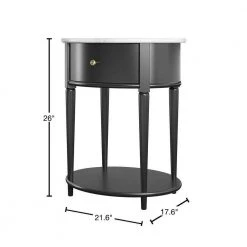 Abelia 21.6 in. Black with Faux Marble Top Round End Table with Drawer and Shelf by Ameriwood Home 14 Abelia 21.6 in. Black with Faux Marble Top Round End Table with Drawer and Shelf by Ameriwood Home -Deals HOMESTYLES Store white marble ameriwood home end side tables hd29554 40 1000