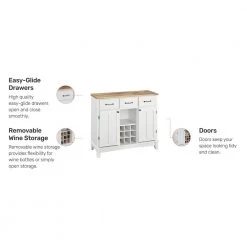 White and Natural Buffet with Wine Storage by HOMESTYLES -Deals HOMESTYLES Store white w natural top homestyles sideboards buffet tables 5100 0021 44 1000