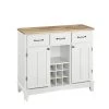 White and Natural Buffet with Wine Storage by HOMESTYLES