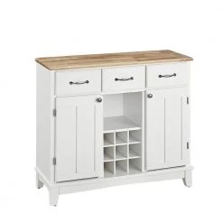 White and Natural Buffet with Wine Storage by HOMESTYLES